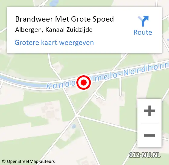 Locatie op kaart van de 112 melding: Brandweer Met Grote Spoed Naar Albergen, Kanaal Zuidzijde op 8 juli 2017 13:02