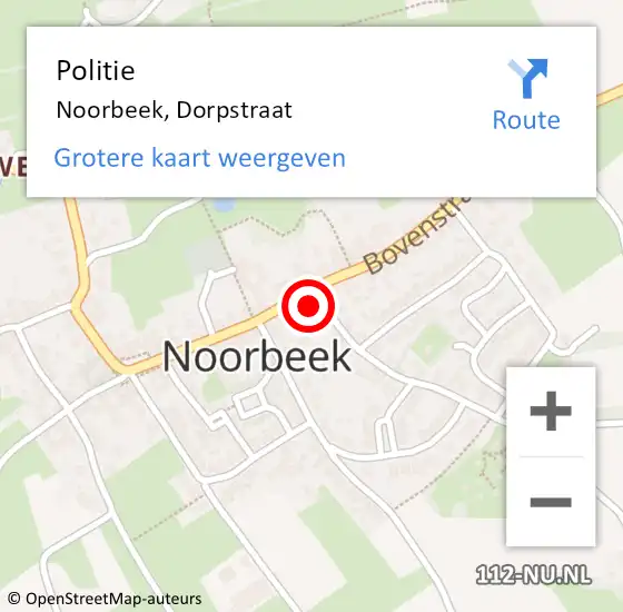 Locatie op kaart van de 112 melding: Politie Noorbeek, Dorpstraat op 8 juli 2017 13:29