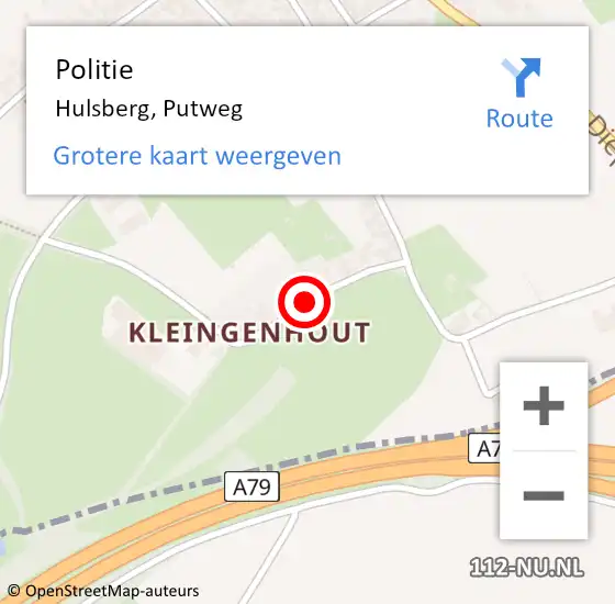 Locatie op kaart van de 112 melding: Politie Hulsberg, Putweg op 8 juli 2017 14:59