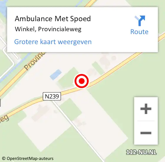 Locatie op kaart van de 112 melding: Ambulance Met Spoed Naar Winkel, Provincialeweg op 8 juli 2017 16:11