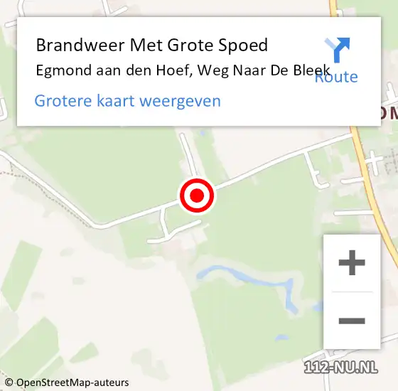 Locatie op kaart van de 112 melding: Brandweer Met Grote Spoed Naar Egmond aan den Hoef, Weg Naar De Bleek op 8 juli 2017 16:15