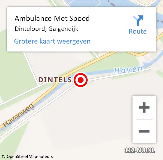 Locatie op kaart van de 112 melding: Ambulance Met Spoed Naar Dinteloord, Galgendijk op 8 juli 2017 16:38