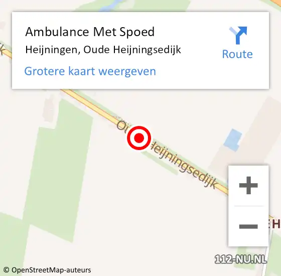 Locatie op kaart van de 112 melding: Ambulance Met Spoed Naar Heijningen, Oude Heijningsedijk op 8 juli 2017 16:47