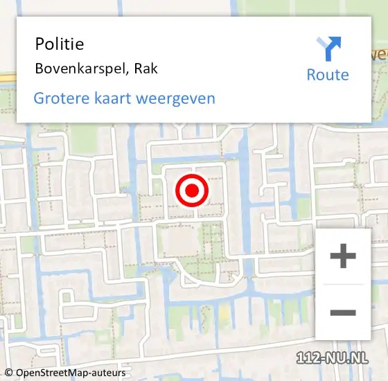 Locatie op kaart van de 112 melding: Politie Bovenkarspel, Rak op 8 juli 2017 16:57