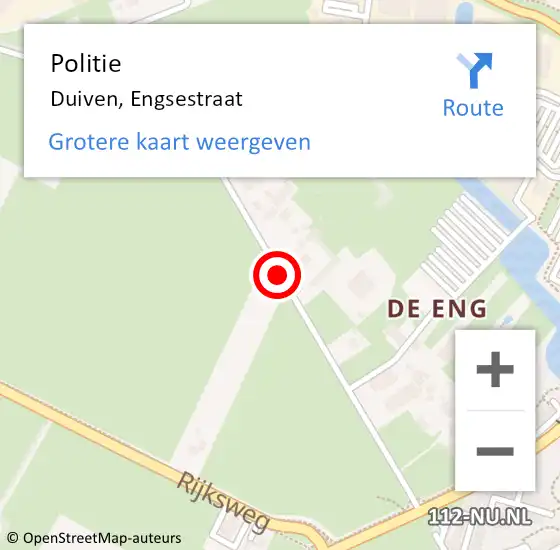 Locatie op kaart van de 112 melding: Politie Duiven, Engsestraat op 8 juli 2017 17:29