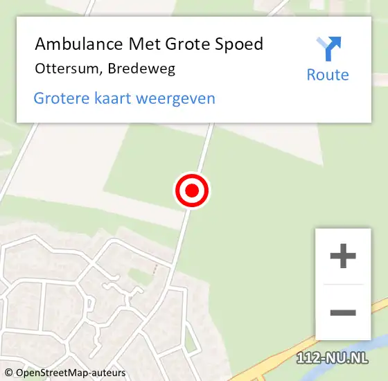 Locatie op kaart van de 112 melding: Ambulance Met Grote Spoed Naar Ottersum, Bredeweg op 8 juli 2017 18:02
