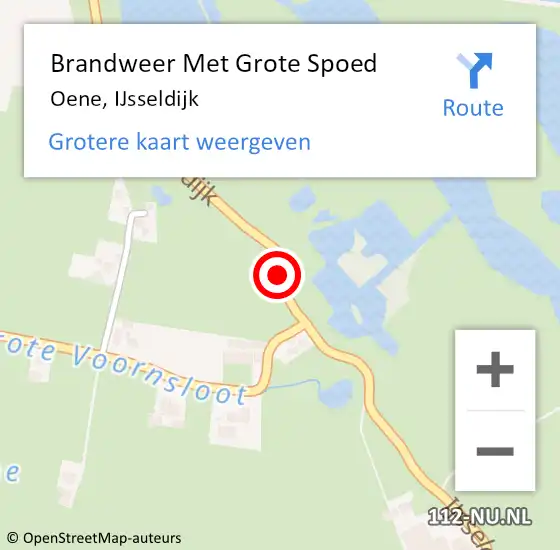 Locatie op kaart van de 112 melding: Brandweer Met Grote Spoed Naar Oene, IJsseldijk op 8 juli 2017 21:02