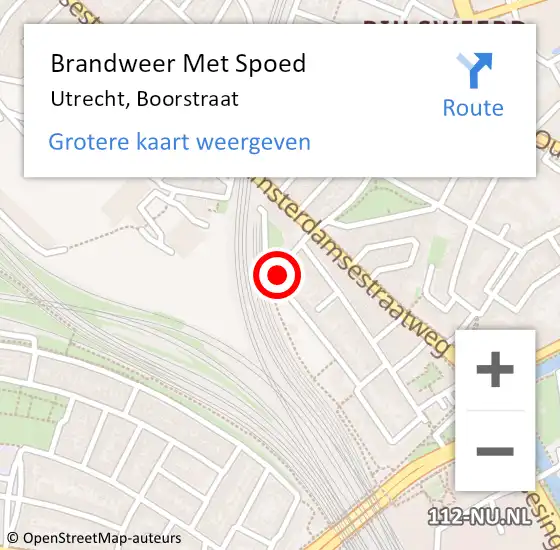 Locatie op kaart van de 112 melding: Brandweer Met Spoed Naar Utrecht, Boorstraat op 8 juli 2017 21:17