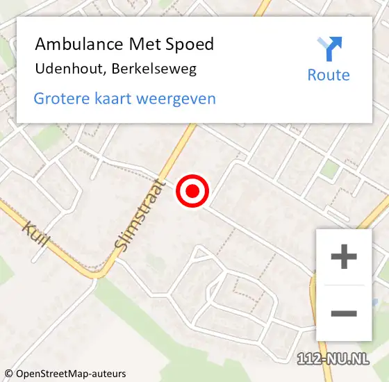 Locatie op kaart van de 112 melding: Ambulance Met Spoed Naar Udenhout, Berkelseweg op 8 juli 2017 21:42