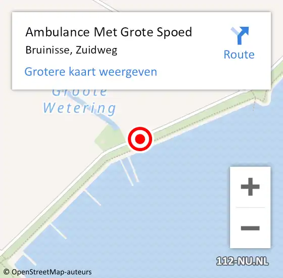 Locatie op kaart van de 112 melding: Ambulance Met Grote Spoed Naar Bruinisse, Zuidweg op 8 juli 2017 21:51