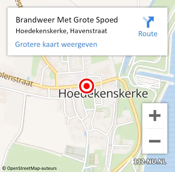 Locatie op kaart van de 112 melding: Brandweer Met Grote Spoed Naar Hoedekenskerke, Havenstraat op 8 juli 2017 22:46