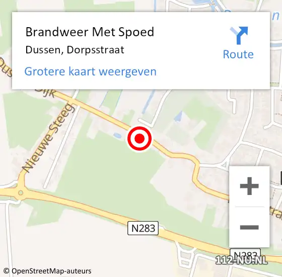 Locatie op kaart van de 112 melding: Brandweer Met Spoed Naar Dussen, Dorpsstraat op 8 juli 2017 23:28