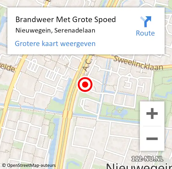 Locatie op kaart van de 112 melding: Brandweer Met Grote Spoed Naar Nieuwegein, Serenadelaan op 9 juli 2017 00:27