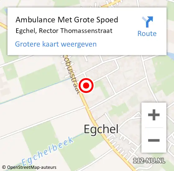 Locatie op kaart van de 112 melding: Ambulance Met Grote Spoed Naar Egchel, Rector Thomassenstraat op 26 januari 2014 12:58
