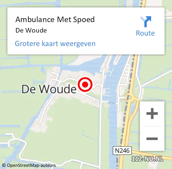 Locatie op kaart van de 112 melding: Ambulance Met Spoed Naar De Woude op 9 juli 2017 01:46
