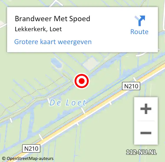 Locatie op kaart van de 112 melding: Brandweer Met Spoed Naar Lekkerkerk, Loet op 9 juli 2017 03:02