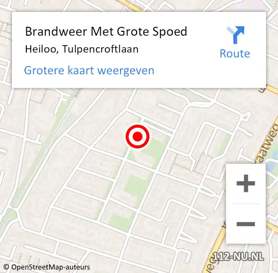 Locatie op kaart van de 112 melding: Brandweer Met Grote Spoed Naar Heiloo, Tulpencroftlaan op 9 juli 2017 03:24