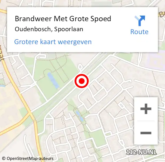 Locatie op kaart van de 112 melding: Brandweer Met Grote Spoed Naar Oudenbosch, Spoorlaan op 9 juli 2017 06:18