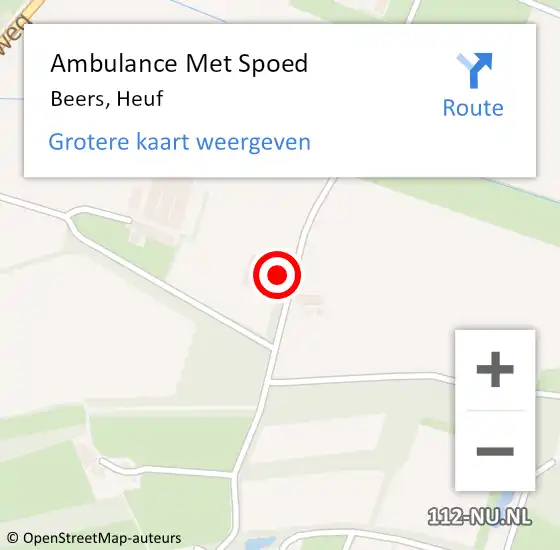 Locatie op kaart van de 112 melding: Ambulance Met Spoed Naar Beers, Heuf op 9 juli 2017 07:19