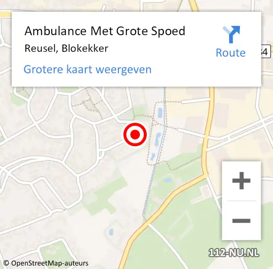 Locatie op kaart van de 112 melding: Ambulance Met Grote Spoed Naar Reusel, Blokekker op 9 juli 2017 07:37