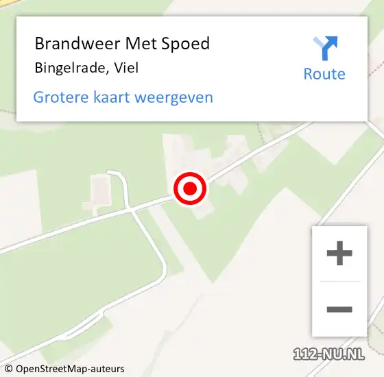 Locatie op kaart van de 112 melding: Brandweer Met Spoed Naar Bingelrade, Viel op 9 juli 2017 09:07