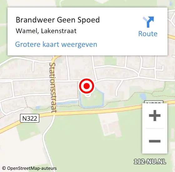 Locatie op kaart van de 112 melding: Brandweer Geen Spoed Naar Wamel, Lakenstraat op 9 juli 2017 09:33