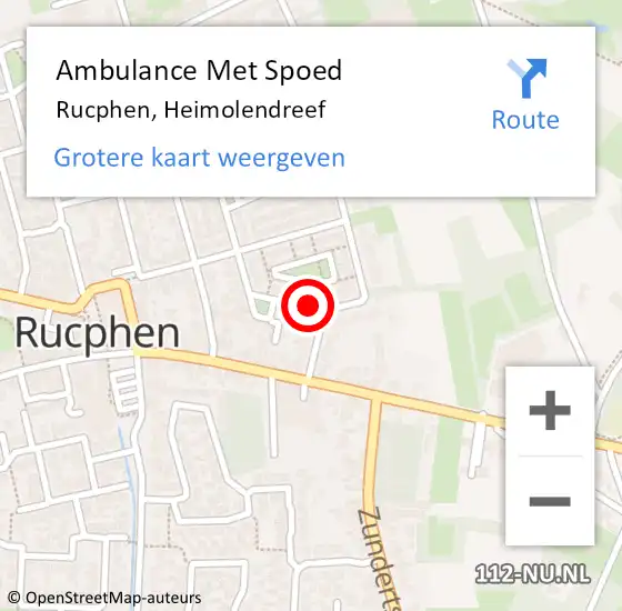 Locatie op kaart van de 112 melding: Ambulance Met Spoed Naar Rucphen, Heimolendreef op 9 juli 2017 09:46