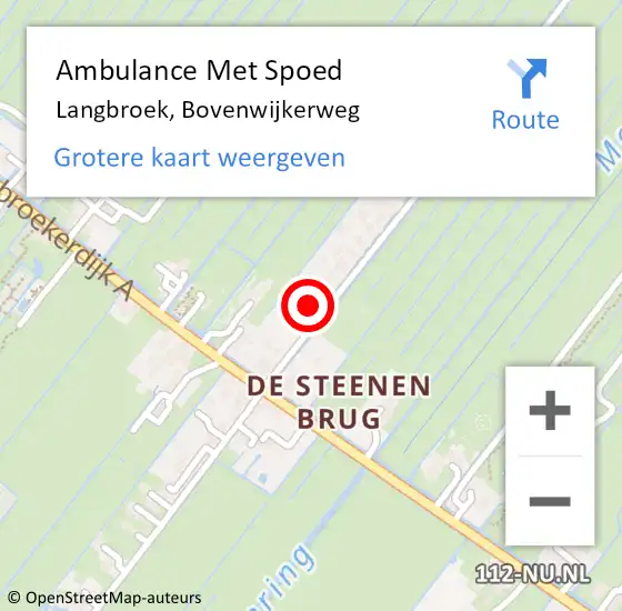 Locatie op kaart van de 112 melding: Ambulance Met Spoed Naar Langbroek, Bovenwijkerweg op 9 juli 2017 10:02