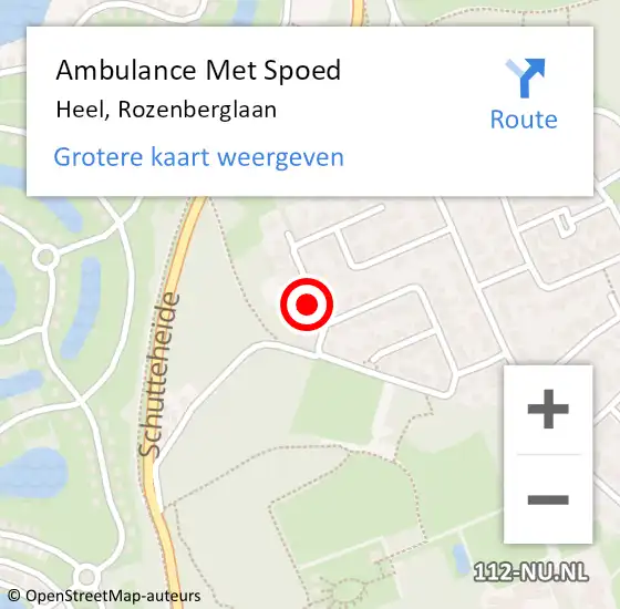 Locatie op kaart van de 112 melding: Ambulance Met Spoed Naar Heel, Rozenberglaan op 9 juli 2017 10:19