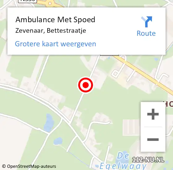 Locatie op kaart van de 112 melding: Ambulance Met Spoed Naar Zevenaar, Bettestraatje op 9 juli 2017 10:59