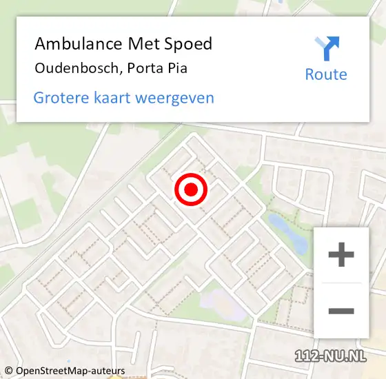 Locatie op kaart van de 112 melding: Ambulance Met Spoed Naar Oudenbosch, Porta Pia op 26 januari 2014 13:45