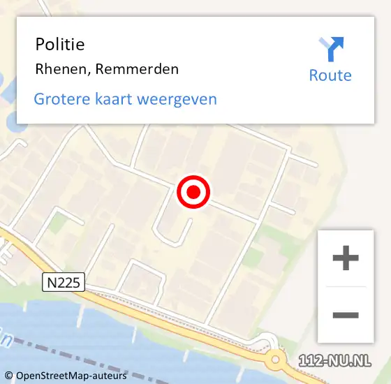 Locatie op kaart van de 112 melding: Politie Rhenen, Remmerden op 9 juli 2017 12:00