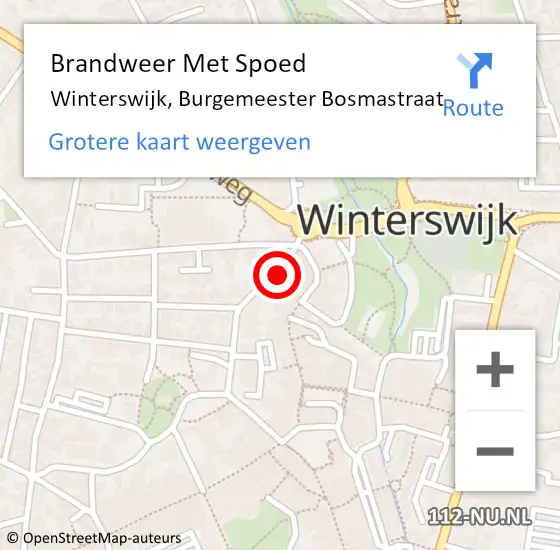 Locatie op kaart van de 112 melding: Brandweer Met Spoed Naar Winterswijk, Burgemeester Bosmastraat op 9 juli 2017 13:34