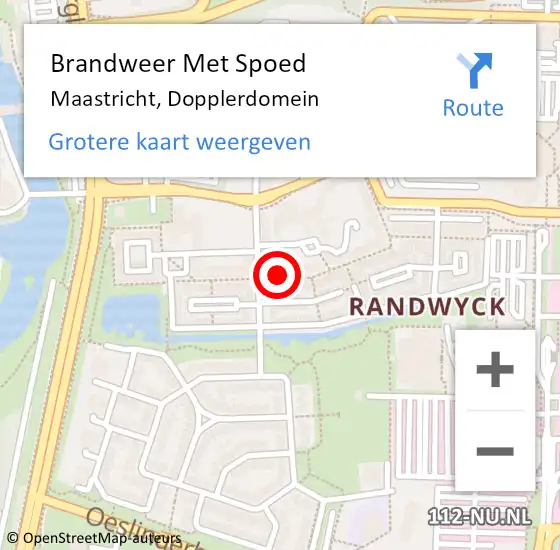 Locatie op kaart van de 112 melding: Brandweer Met Spoed Naar Maastricht, Dopplerdomein op 9 juli 2017 13:51