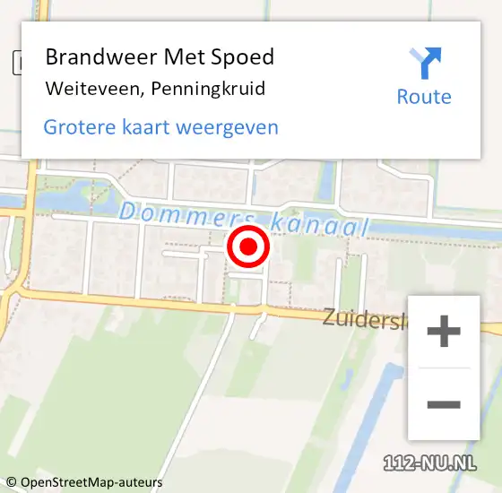 Locatie op kaart van de 112 melding: Brandweer Met Spoed Naar Weiteveen, Penningkruid op 26 januari 2014 14:00