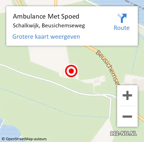 Locatie op kaart van de 112 melding: Ambulance Met Spoed Naar Schalkwijk, Beusichemseweg op 9 juli 2017 14:06