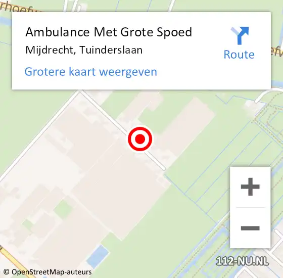 Locatie op kaart van de 112 melding: Ambulance Met Grote Spoed Naar Mijdrecht, Tuinderslaan op 9 juli 2017 14:25