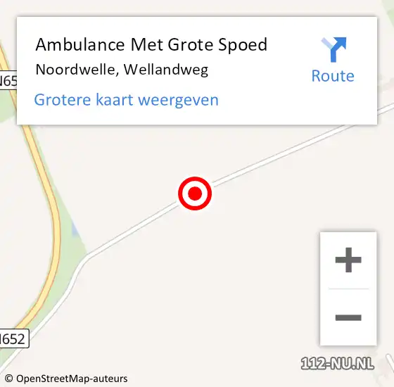 Locatie op kaart van de 112 melding: Ambulance Met Grote Spoed Naar Noordwelle, Wellandweg op 9 juli 2017 14:50