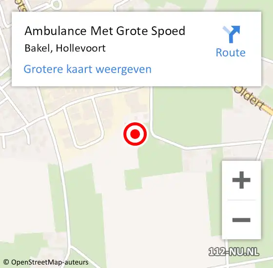 Locatie op kaart van de 112 melding: Ambulance Met Grote Spoed Naar Bakel, Hollevoort op 9 juli 2017 15:15