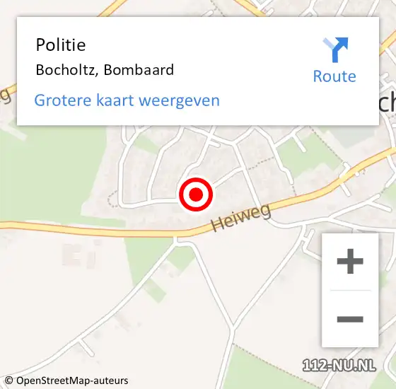 Locatie op kaart van de 112 melding: Politie Bocholtz, Bombaard op 9 juli 2017 15:37