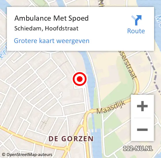 Locatie op kaart van de 112 melding: Ambulance Met Spoed Naar Schiedam, Hoofdstraat op 9 juli 2017 15:40