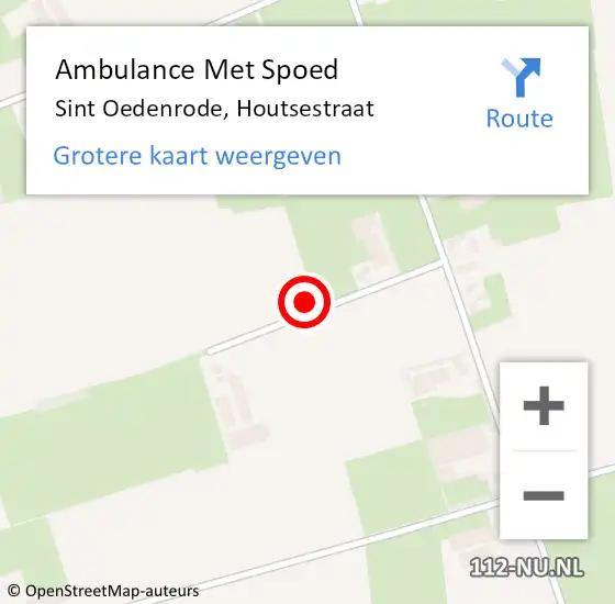 Locatie op kaart van de 112 melding: Ambulance Met Spoed Naar Sint Oedenrode, Houtsestraat op 9 juli 2017 15:59