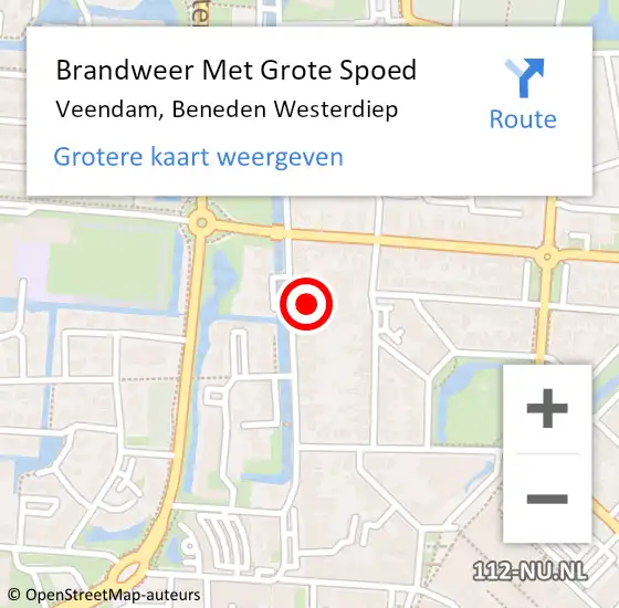 Locatie op kaart van de 112 melding: Brandweer Met Grote Spoed Naar Veendam, Beneden Westerdiep op 9 juli 2017 17:47