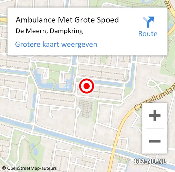 Locatie op kaart van de 112 melding: Ambulance Met Grote Spoed Naar De Meern, Dampkring op 9 juli 2017 17:58