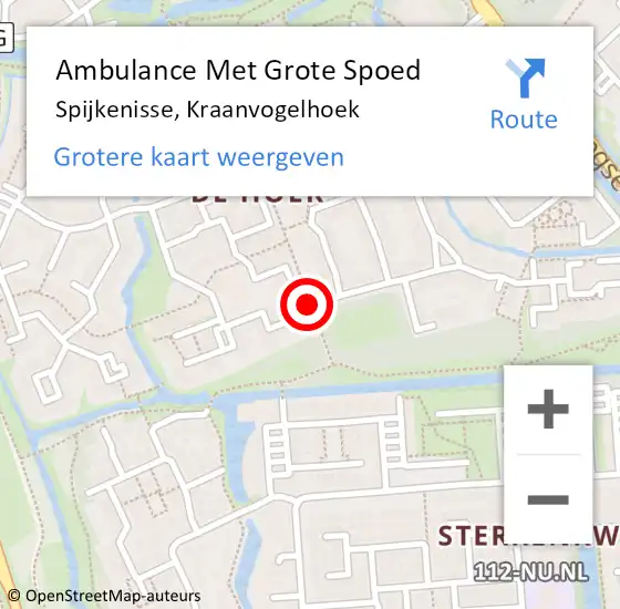 Locatie op kaart van de 112 melding: Ambulance Met Grote Spoed Naar Spijkenisse, Kraanvogelhoek op 9 juli 2017 18:07