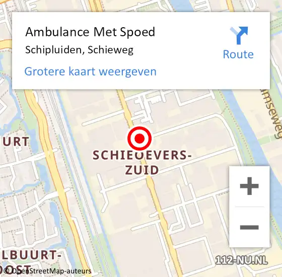 Locatie op kaart van de 112 melding: Ambulance Met Spoed Naar Schipluiden, Schieweg op 9 juli 2017 19:39