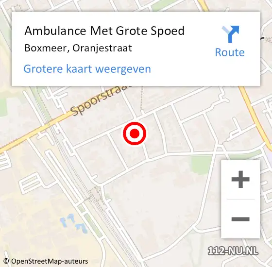 Locatie op kaart van de 112 melding: Ambulance Met Grote Spoed Naar Boxmeer, Oranjestraat op 9 juli 2017 21:08