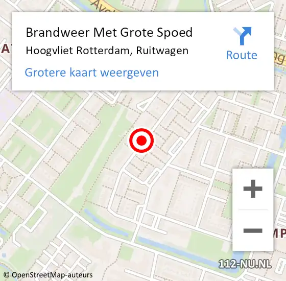 Locatie op kaart van de 112 melding: Brandweer Met Grote Spoed Naar Hoogvliet Rotterdam, Ruitwagen op 10 juli 2017 00:08