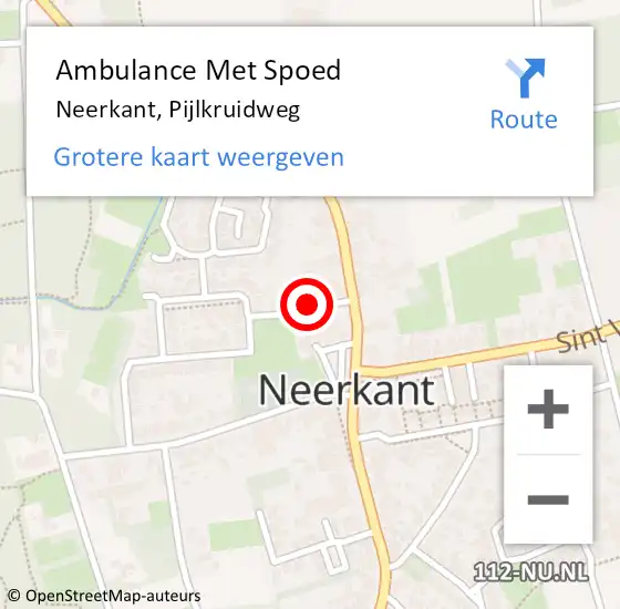 Locatie op kaart van de 112 melding: Ambulance Met Spoed Naar Neerkant, Pijlkruidweg op 10 juli 2017 01:59