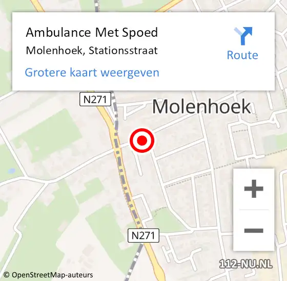 Locatie op kaart van de 112 melding: Ambulance Met Spoed Naar Molenhoek, Stationsstraat op 10 juli 2017 02:40